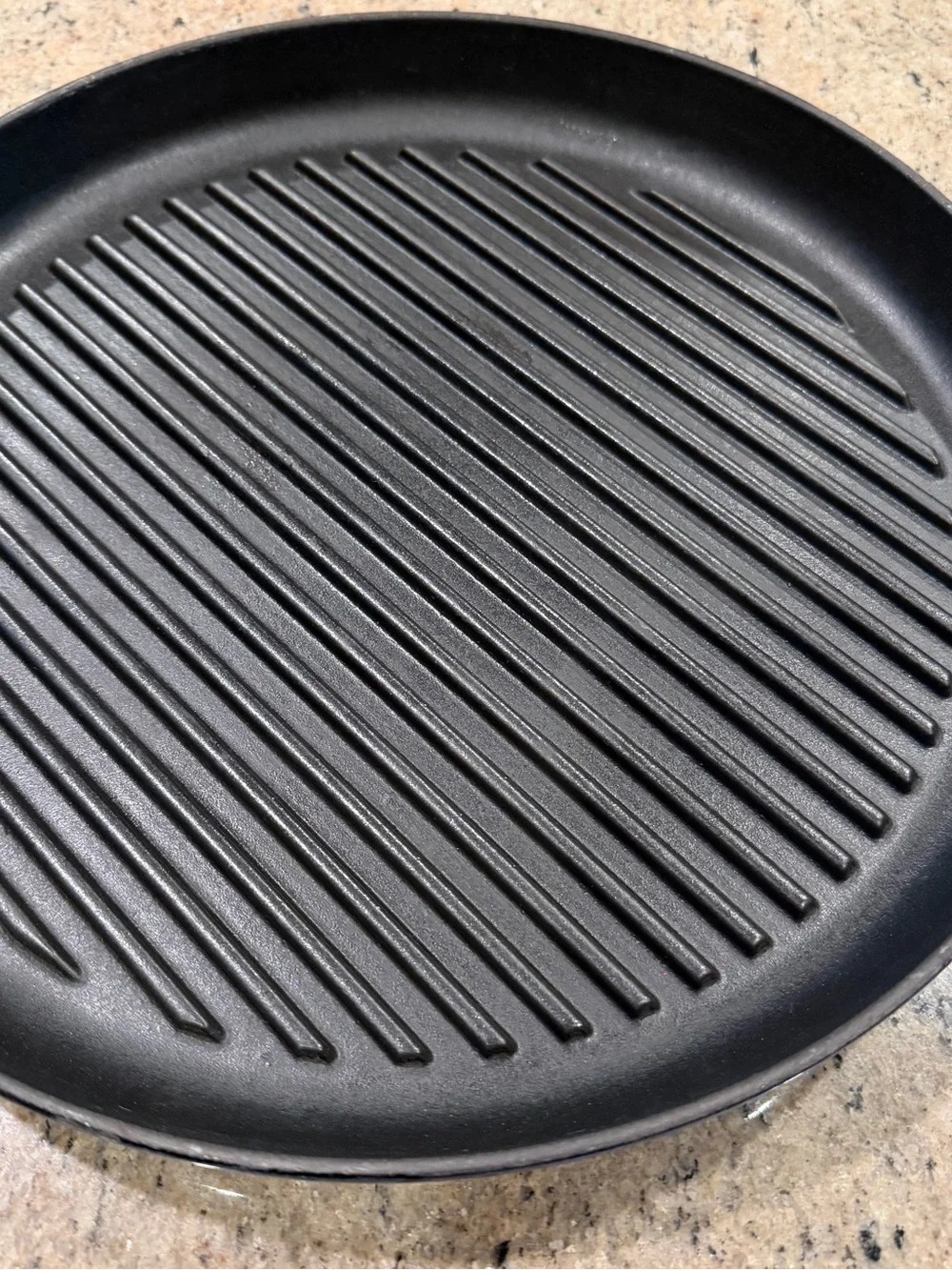 Staub Blue Cast Iron Grill Pan with Black Ridged Surface